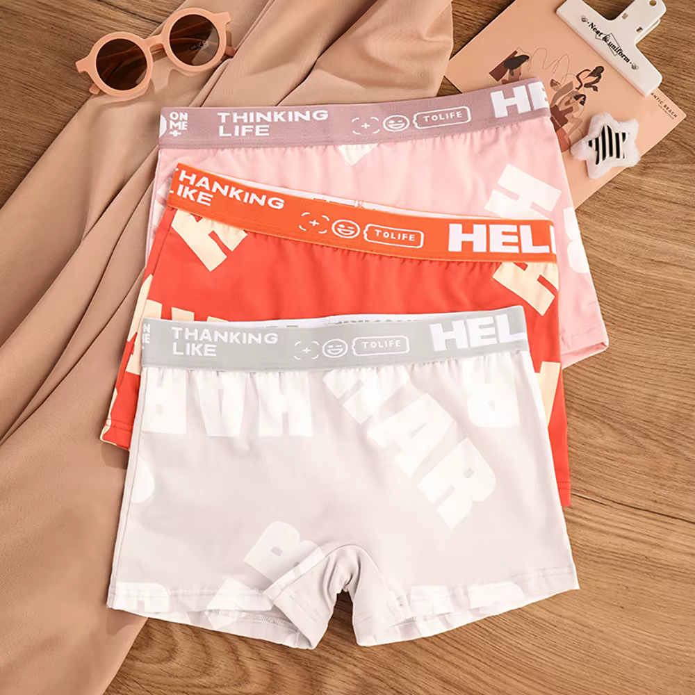 3 pièces/paquet 100% coton doux antibactérien femmes culottes lettre imprimer femme sous-vêtements c
