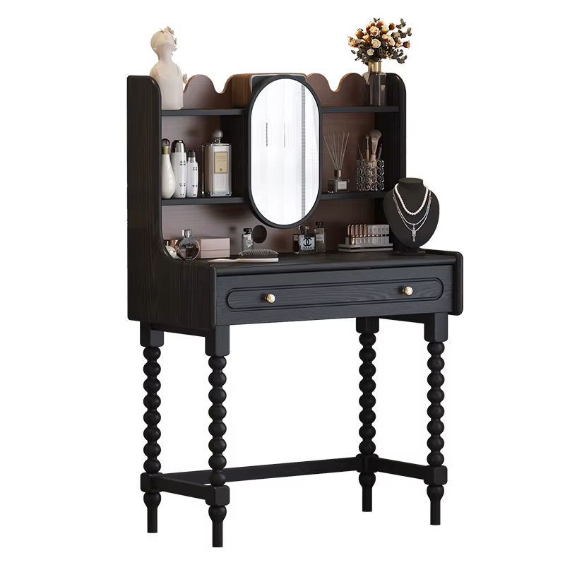 Grande coiffeuse de luxe au Design populaire moderne avec miroir et tiroirs, Table de maquillage pro