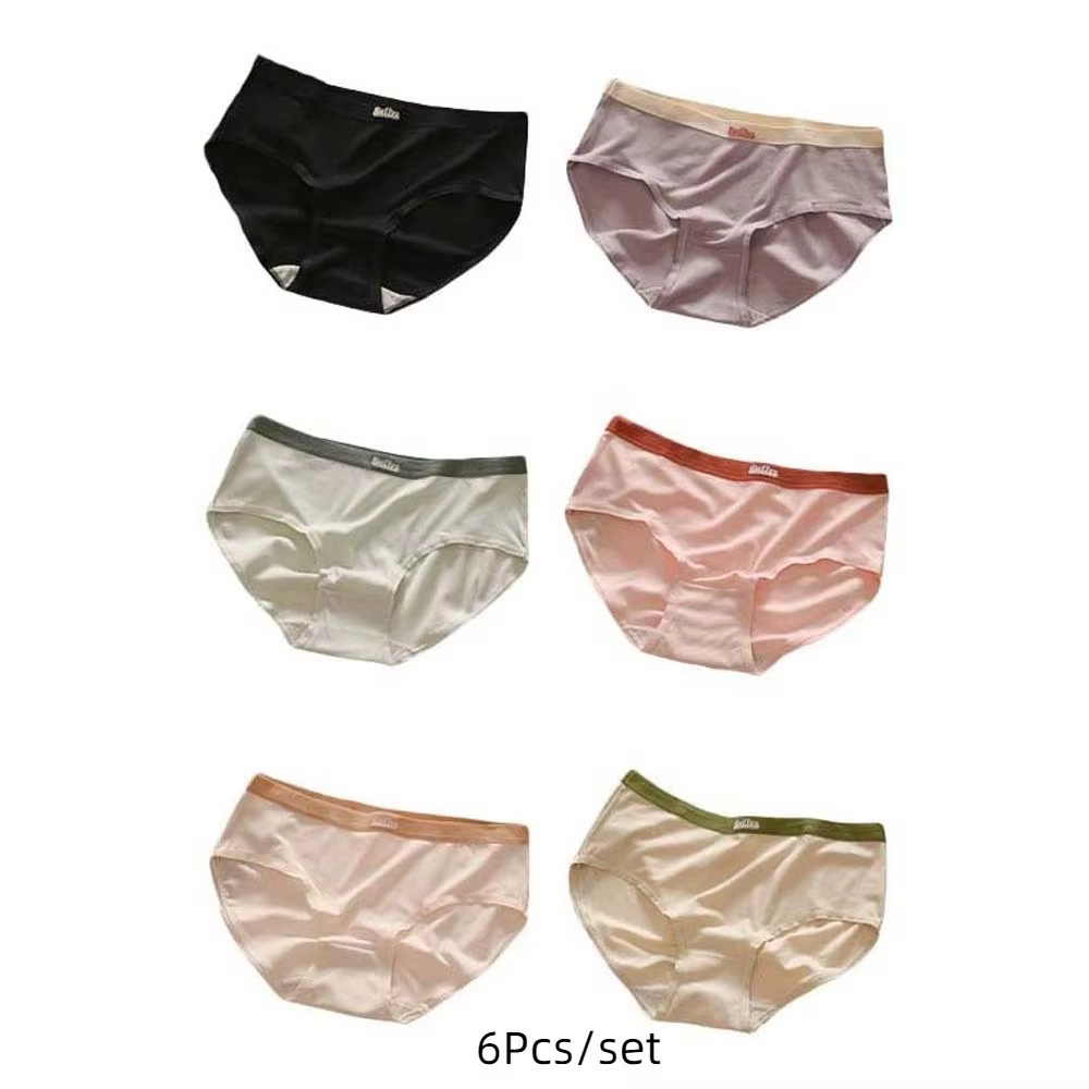 Ensemble de culottes taille moyenne pour femmes, sous-vêtements avec lettres anglaises, slips d'étud