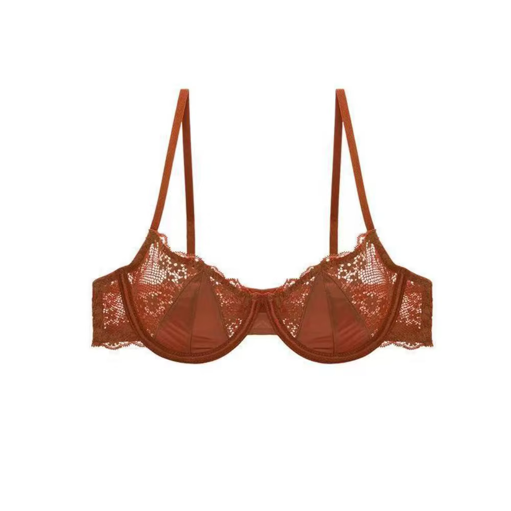Soutien-gorge intime en maille et dentelle à fleurs, en Satin de soie, Anti-affaissement, Push Up, L