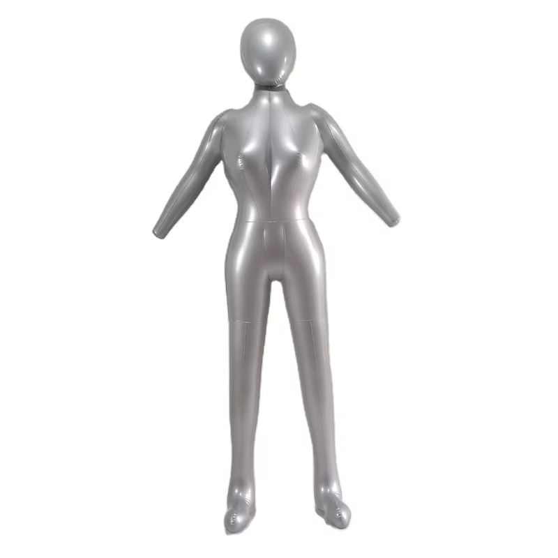 Gonflable corps féminin complet Mannequin robe affichage torse mannequin modèle argent Mannequin cor