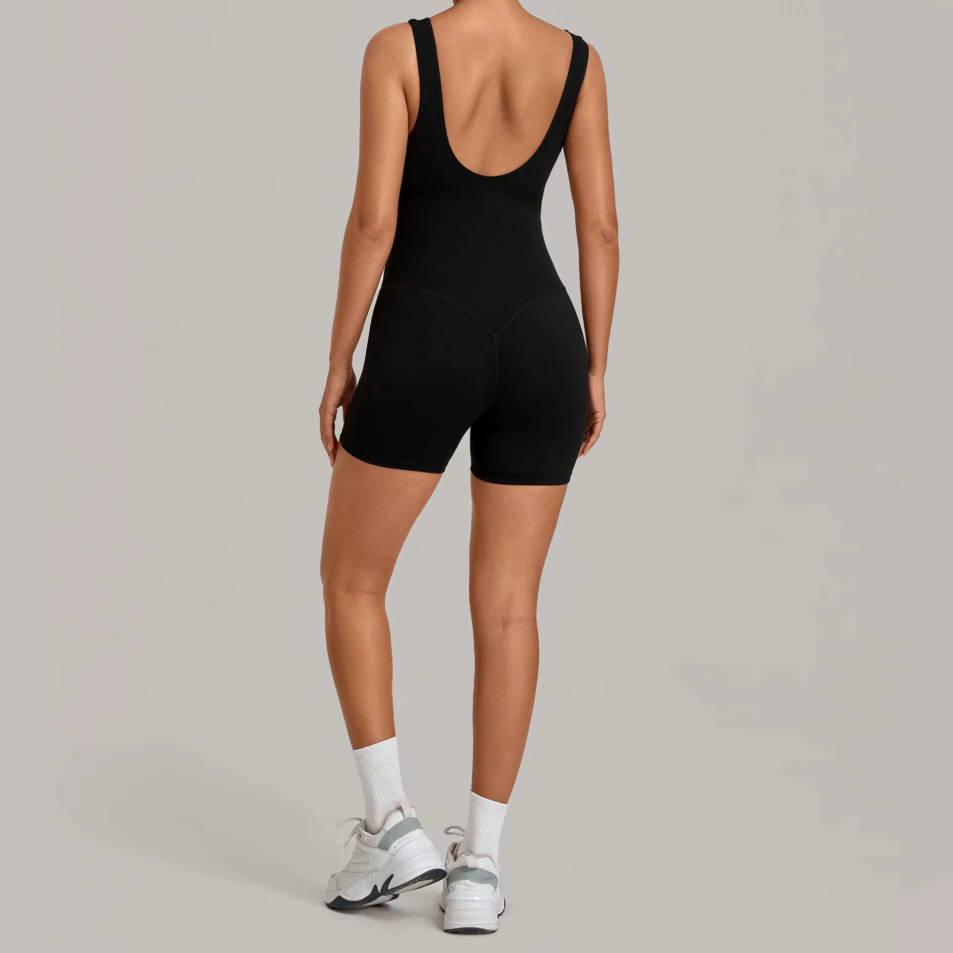 Combinaison de yoga avec décolleté élégant, justaucorps de sport moulant une pièce, maillot de compr