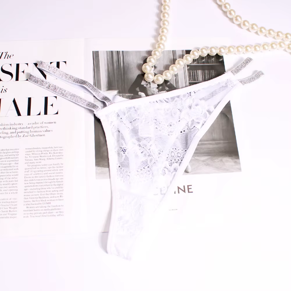 String sexy personnalisé avec nom pour femme, culotte G-String personnalisée, lettres en cristal per