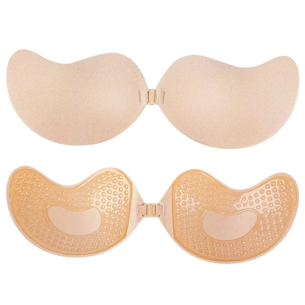 Soutien-gorge Push Up Invisible pour femmes, dos nu, sans bretelles, sans couture, fermeture frontal