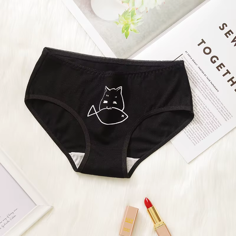 Ange chat dessin animé culottes impression 3D femmes sans couture mignon Push Up string Lingerie sli