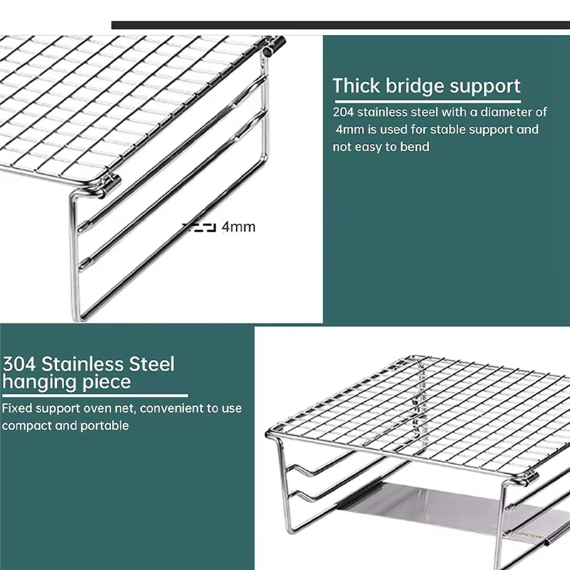 Grille de Camping, Mini grille d'extérieur en acier inoxydable pour pique-nique randonnée Camping BB