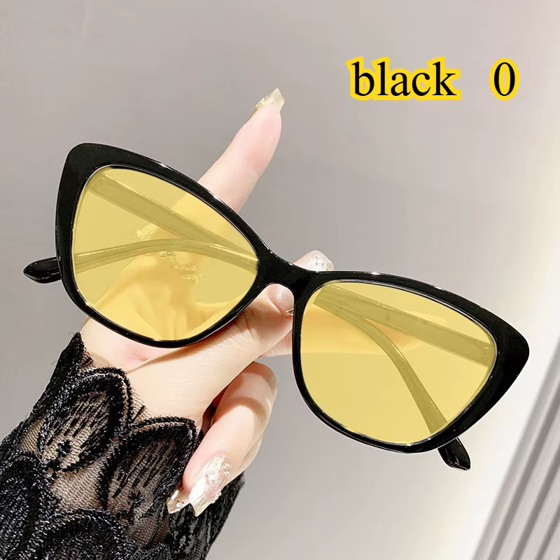 2025 mode lunettes de Vision nocturne hommes femmes à la mode oeil de chat lentille jaune myopie lun