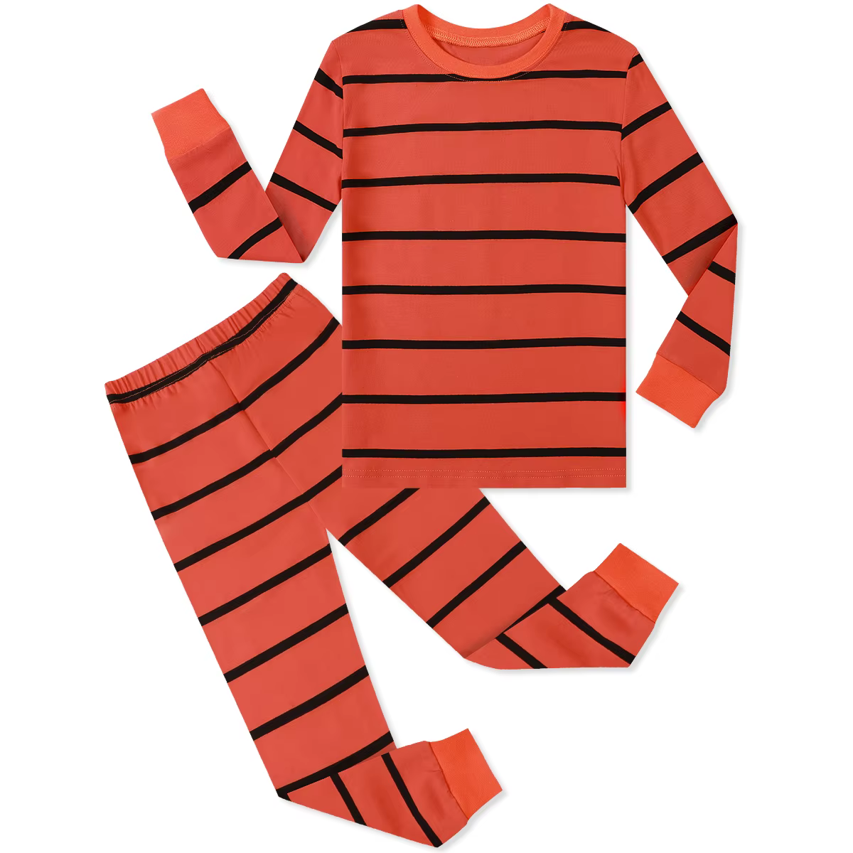 Ensemble de pyjamas à rayures jaunes et noires pour tout-petits garçons et filles, pyjamas d'équatio