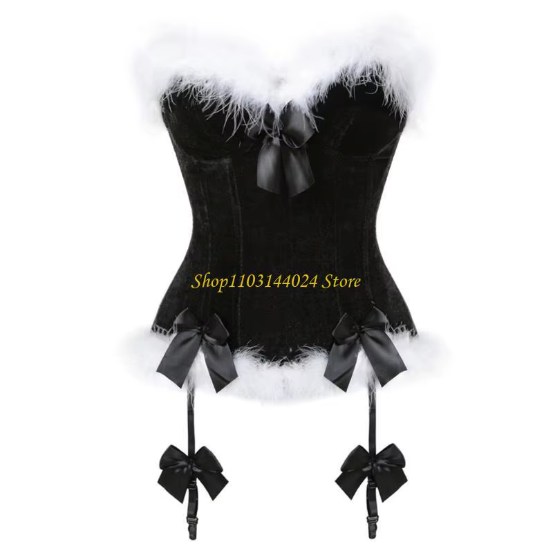 N5ke Lingeries Noël pour femmes Costume Santa Sexy Bustier Corset Top Body Body Garter Lingeries Per