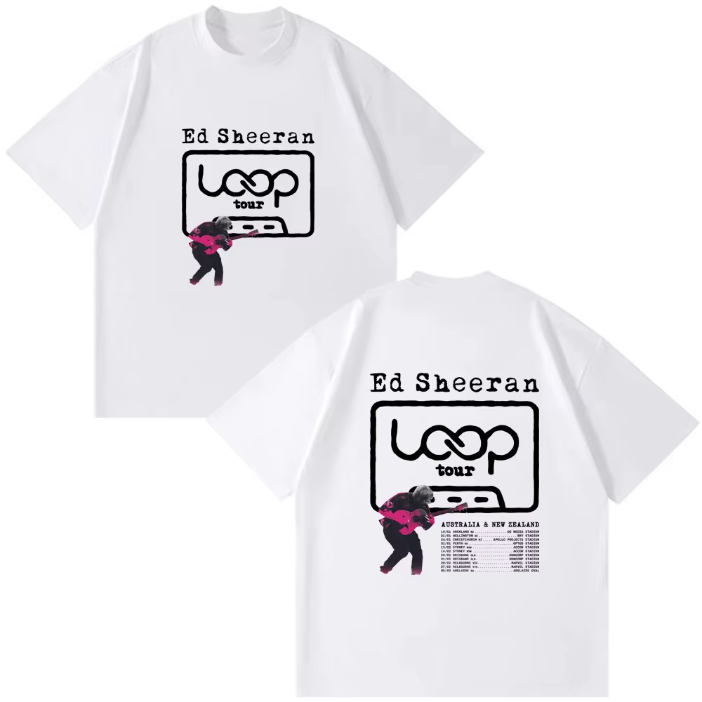 T-shirts de merchandising du tour de concert Ed Sheeran Loop en Australie et en Nouvelle-Zélande 202
