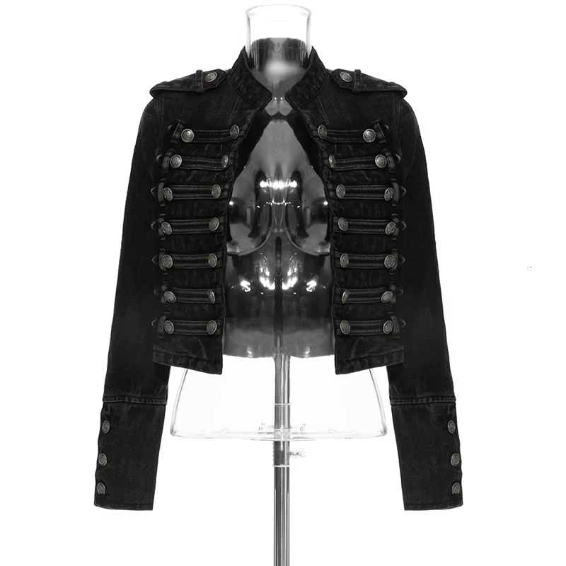 Veste en jean décontractée streetwear ample à boutons et fentes pour femme, mode printemps automne 2