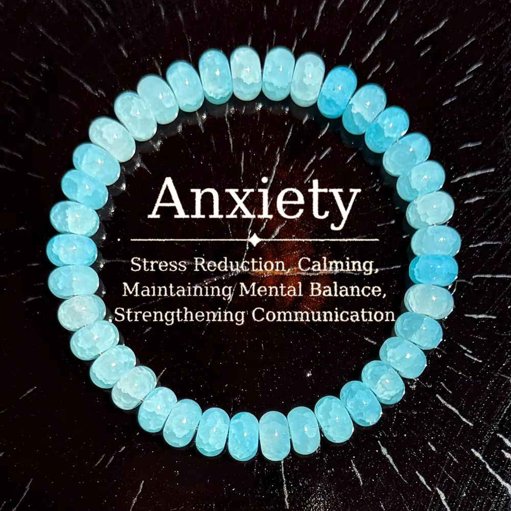 Bracelet de perles en pierre naturelle d'anxiété, aide à la réduction du stress, au calme, à mainten