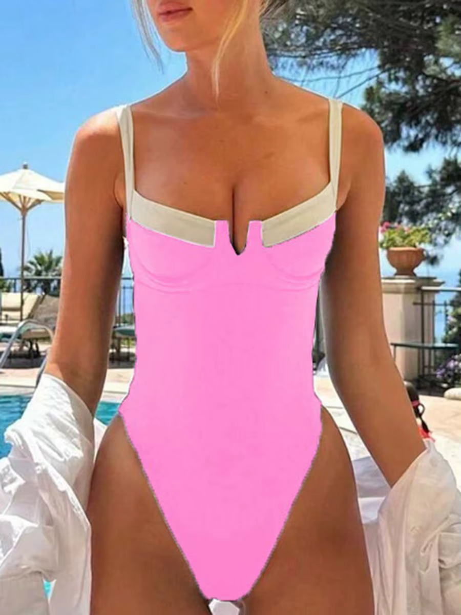 S - XL épissage jambe haute coupe une pièce maillot de bain femmes maillots de bain femme à armature