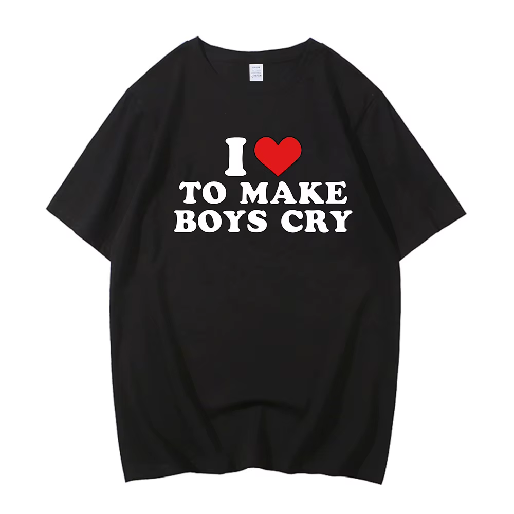 T-shirt imprimé I Love My Boyfriend pour femme, manches courtes, col rond, décontracté, vêtements d'