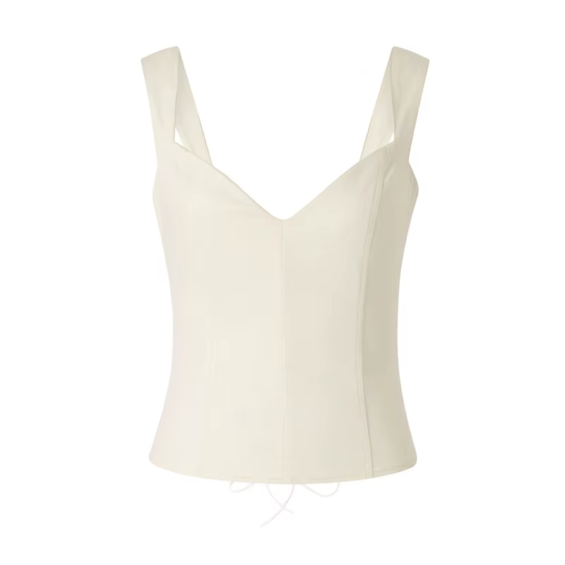 Corset vintage à col en V pour femmes, caraco en fibre, bandage en Y, streetwear d'été élégant, vern