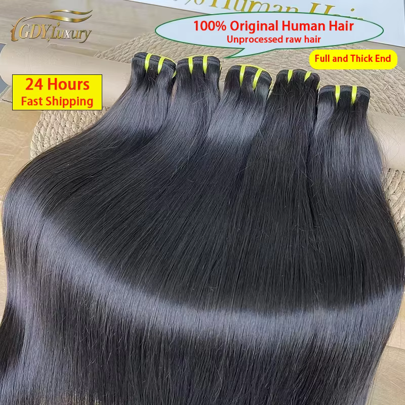 Extensions de cheveux humains bruts vietnamiens 16A, lisses comme des baguettes, 100 % non traités, 