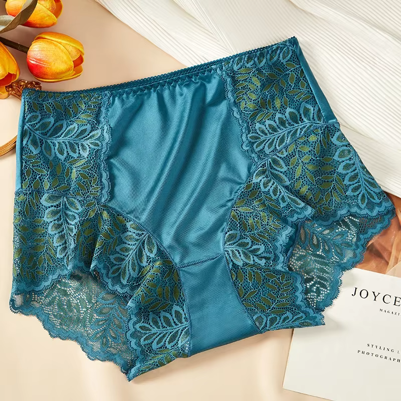 Culotte en dentelle découpée pour femme, culotte taille haute, grande taille, sous-vêtement sexy 138
