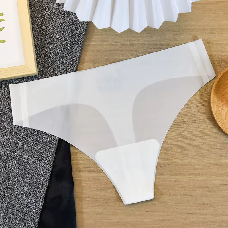 String femme Transparent Ultra-fin tongs Sexy femme sans couture taille basse couleur unie t-pantalo