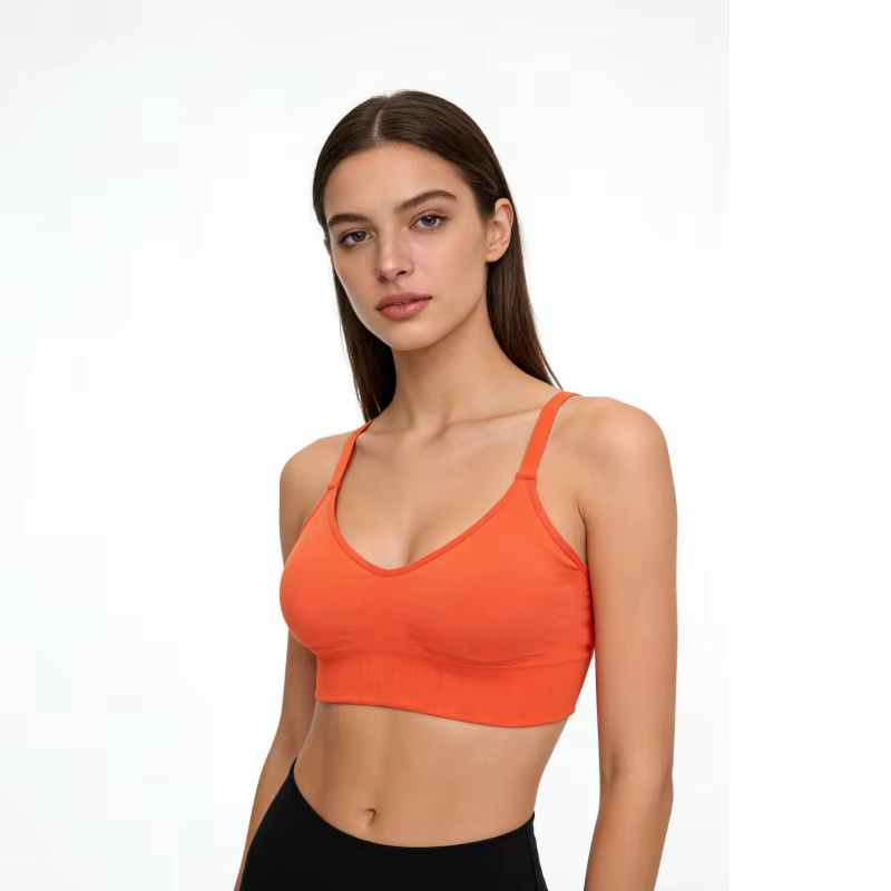 Soutien-gorge de sport haute élasticité pour femme, couleur unie, 26-2-62, soutien-gorge de fitness 