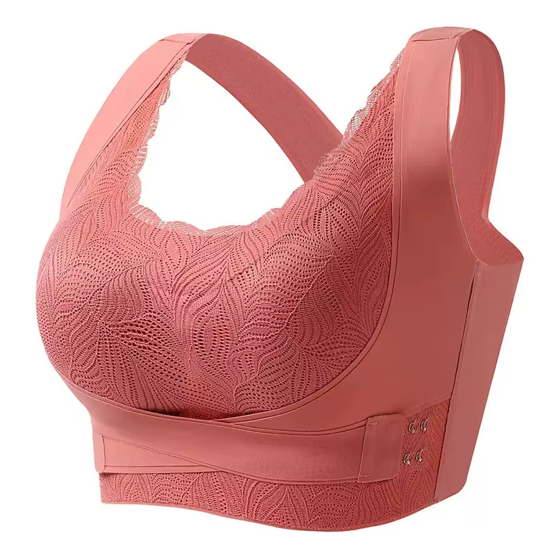 Boucle latérale en dentelle fleur sans marques et respirant, beau rassemblement au dos, poitrine lat