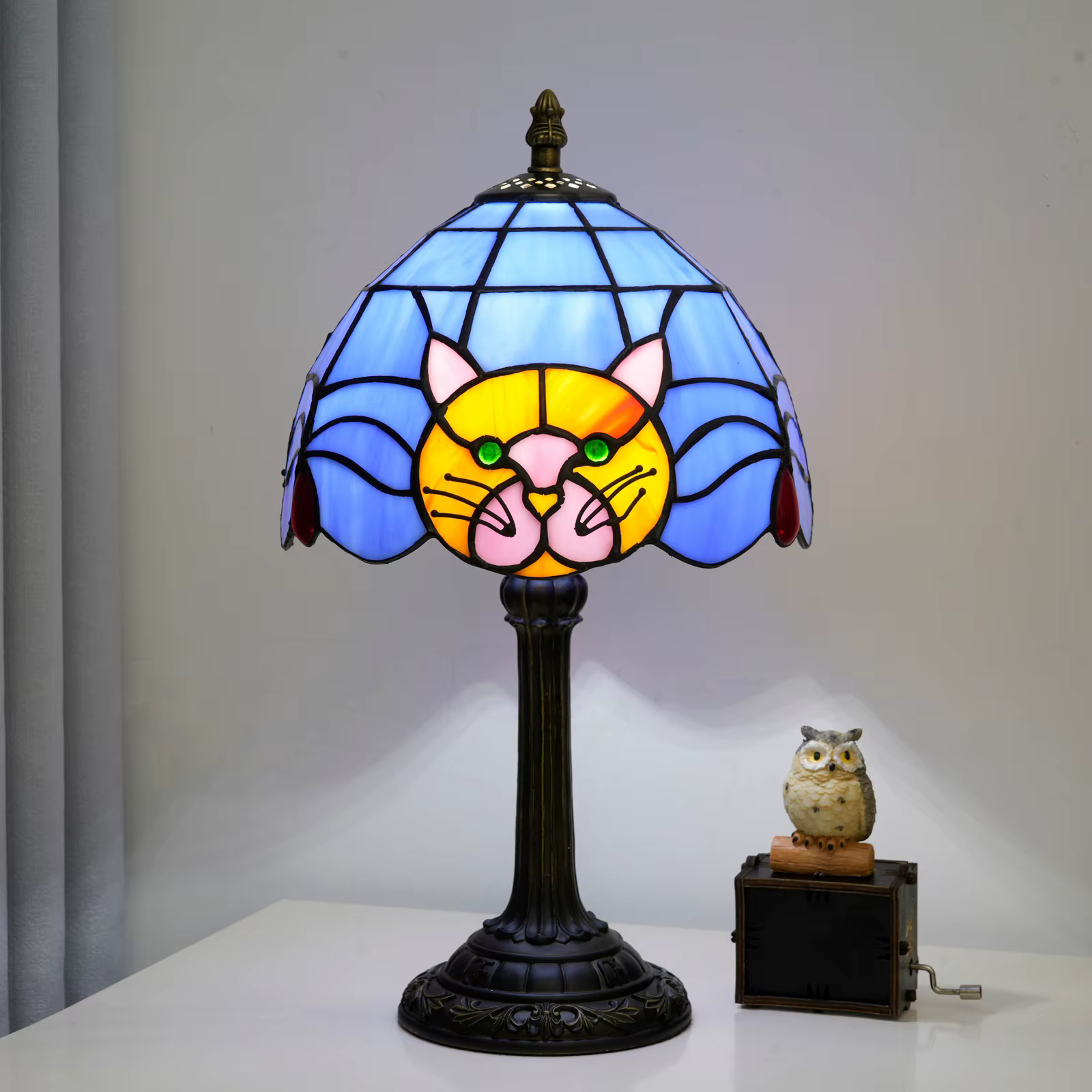Lampe de table chat noir pour la décoration de la table de chevet de la chambre à coucher, lampe de