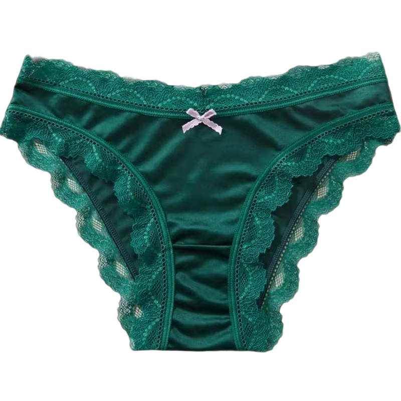 TERMEZY Lingerie féminine confortable en satin de soie ajourée, sous-vêtements en dentelle une pièce