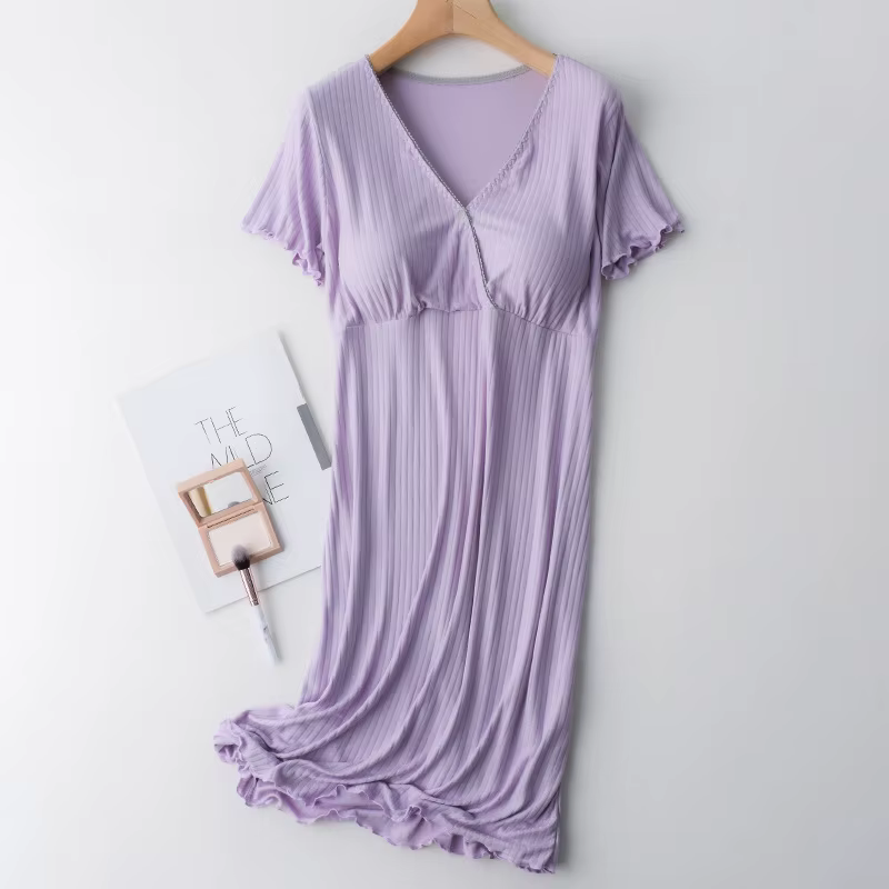 Vêtements de maternité modaux, chemises de nuit d'allaitement, vêtements de nuit d'allaitement, hôpi