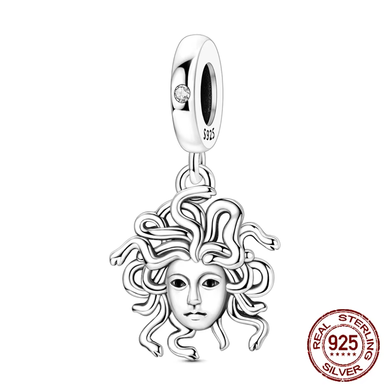 925 argent Sterling mystère Gorgon Medusa pendentif breloque ajustement Original bracelets porte-bon