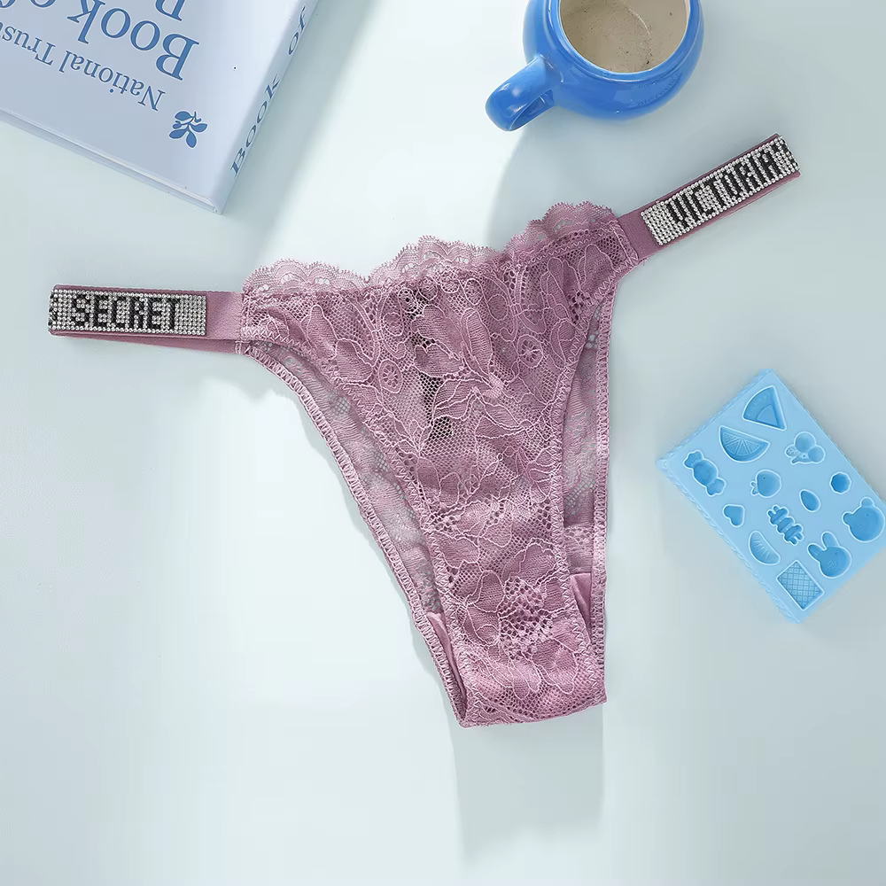 Culottes Victoria's Secret à la mode, douces, avec strass, respirantes, classiques, sexy, sous-vêtem