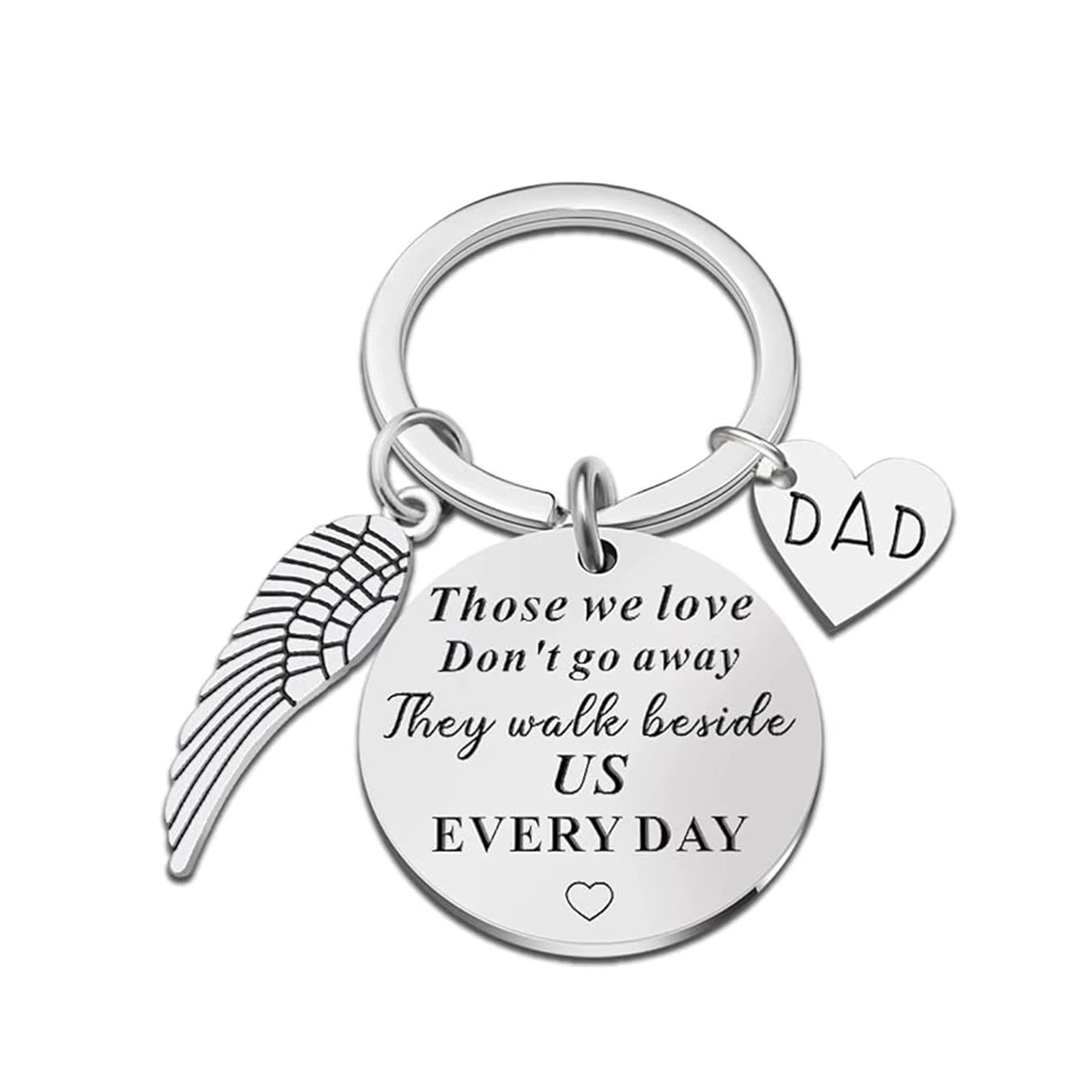 Cadeaux de sympathie pour la perte de papa, maman, frère, porte-clés en acier inoxydable, cadeaux co