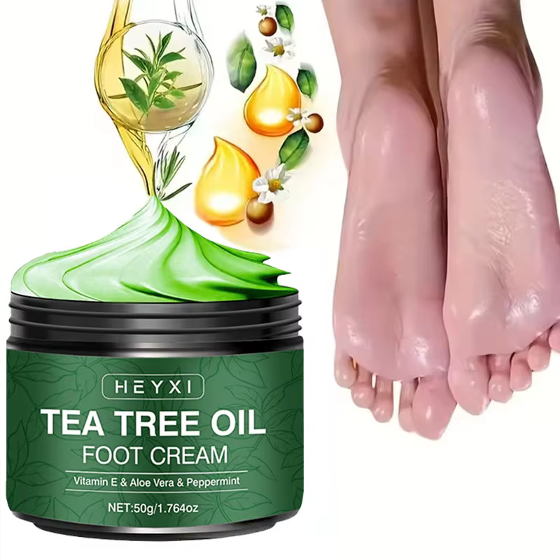 Crème Réparatrice à l'Huile de Thé, Soin Mains et Pieds, Hydratation Profonde Longue Durée, Hydrate