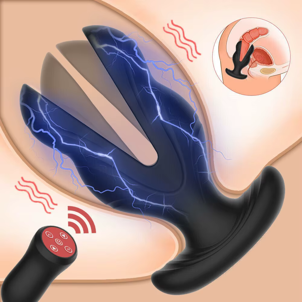 Vibromasseur anal à décharge électrique pour hommes, télécommande sans fil, plug anal vibrant, masse