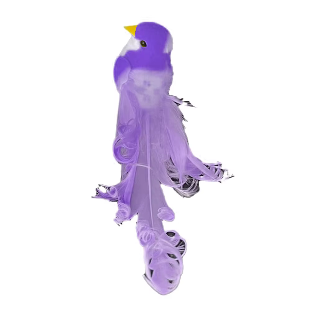 Figurines d'oiseaux artificiels à longue queue, plumes bouclées colorées, pour la décoration intérie