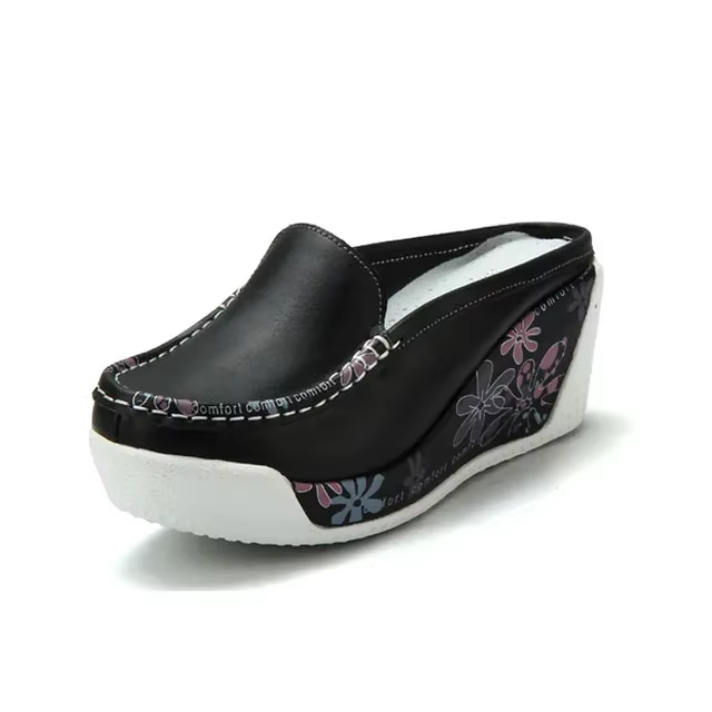 BEYARNE – chaussures en cuir véritable pour femmes, à semelles blanches, respirantes, à semelle épai