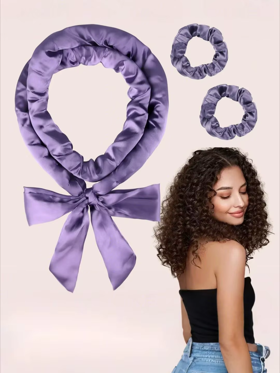 3 pièces boucles sans chaleur bandeau de nuit bigoudi bigoudis pour dormir dans bandeau doux pas de
