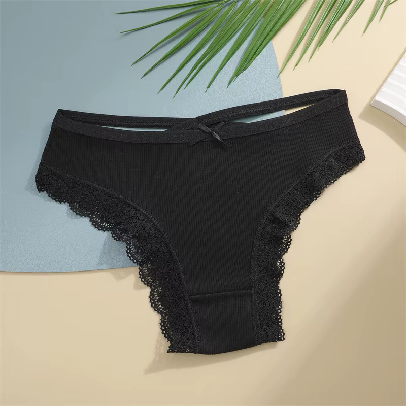 Slip en coton pour femmes, sous-vêtement Sexy en dentelle, culotte brésilienne creuse, sous-vêtement