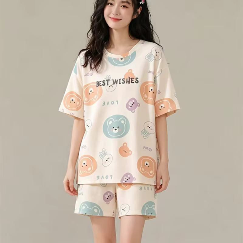 Pyjama pour femmes, ensemble deux pièces décontracté, mignon et confortable, vêtements de nuit, vête
