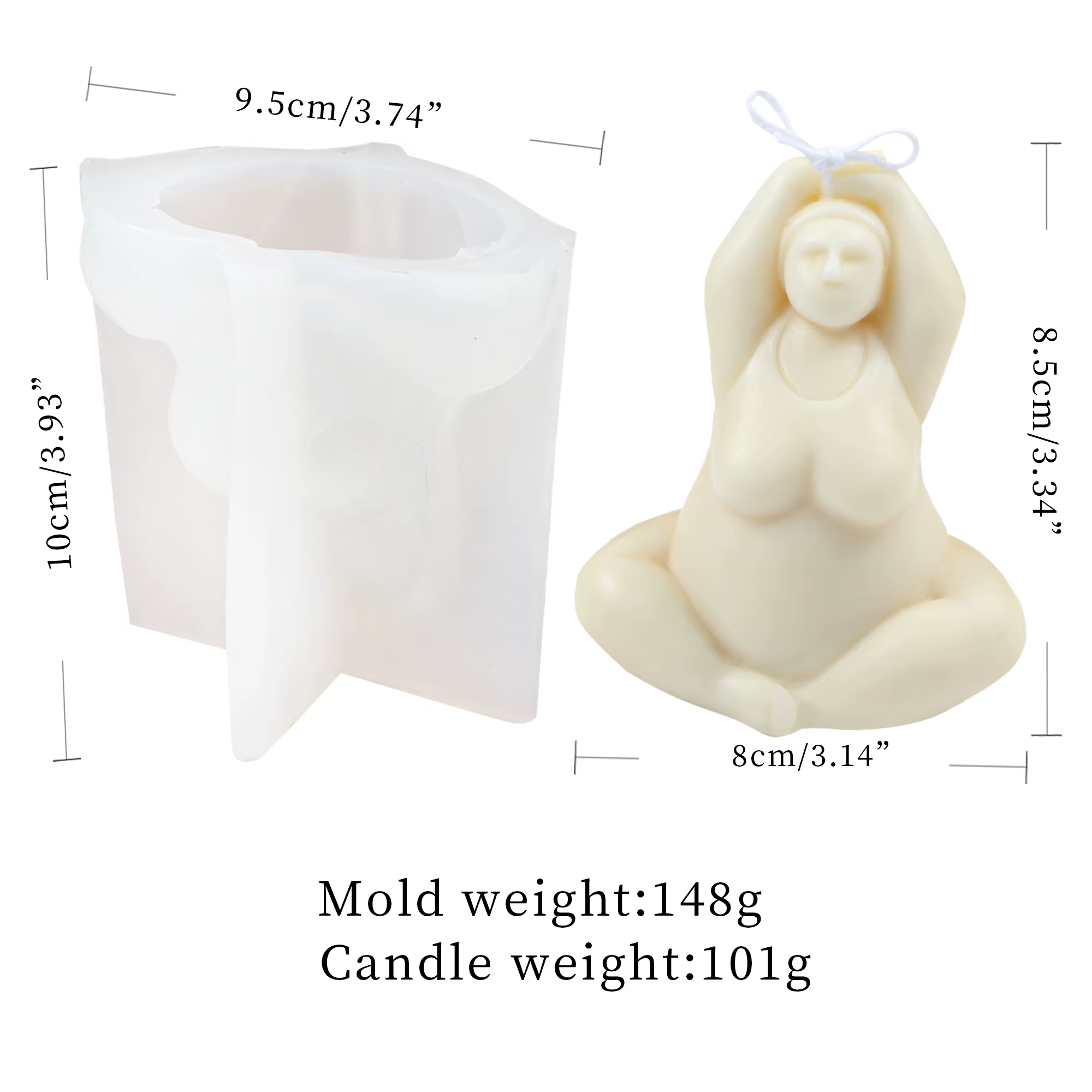 Moule 3D pour le corps de dame, bougie, Pose de Yoga pour savon fait à la main, résine époxy, argile