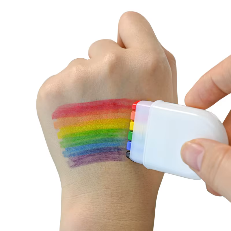 Pinceau de peinture de visage arc-en-ciel, 6 pièces, art corporel, sensation de fierté, amusant
