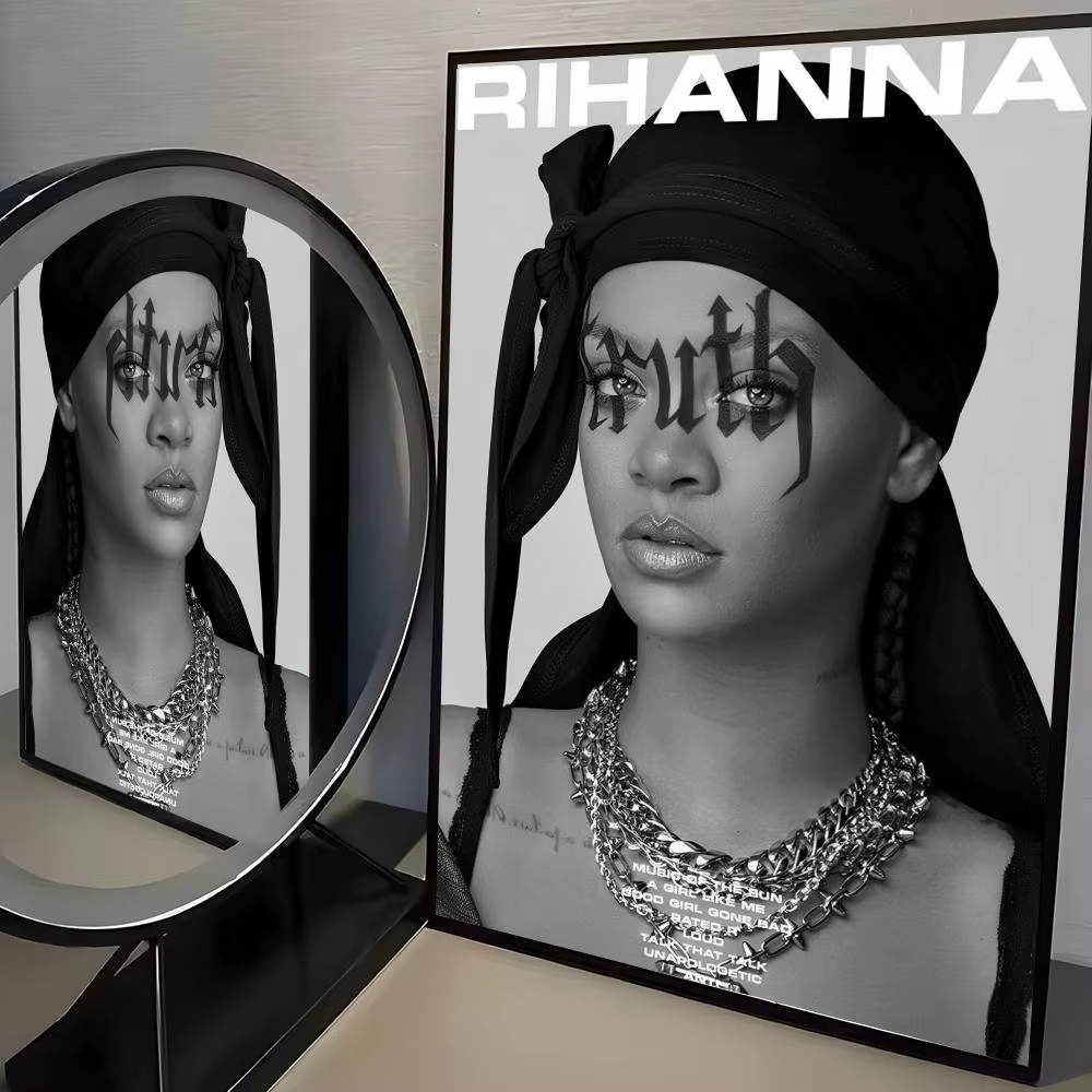 Affiche murale autocollante amovible RiRi anti Singer R-Rihanna, affiche murale HD de dessin animé p