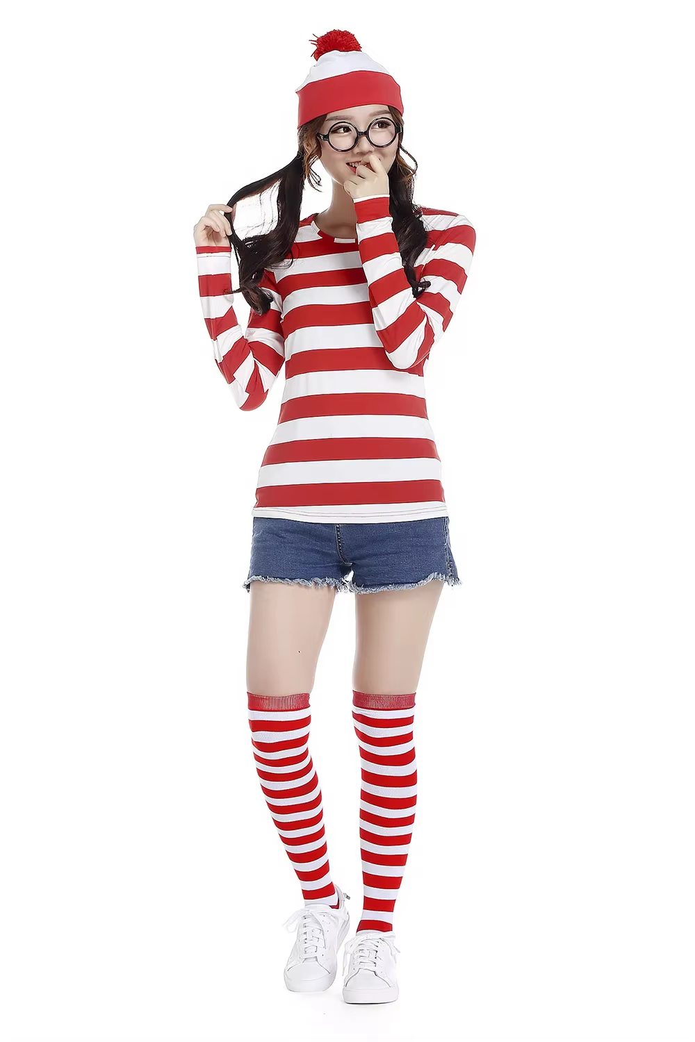 Où est Willy Waldo Tv Costume de nuit de cerf de dessin animé adulte Parent-enfant chemise à rayures