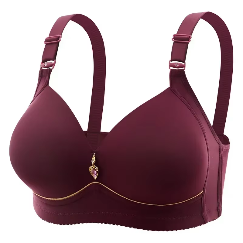 Soutien-gorge pour maman, sans anneau en acier, respirant, froncé, sous-vêtements pour dames, bonnet