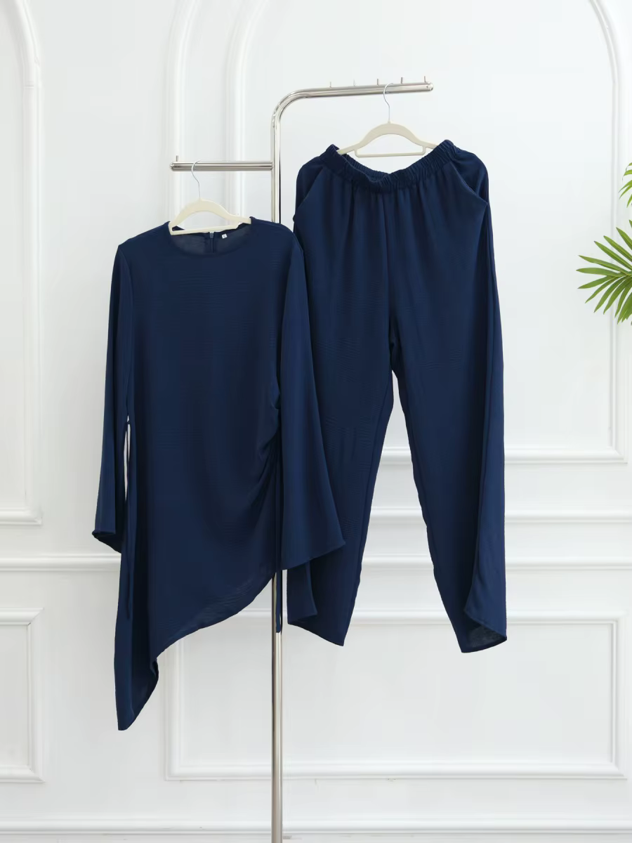 Ensembles musulmans arabe dubaï abayas pour Femme haut et pantalon costume deux pièces ensemble mode