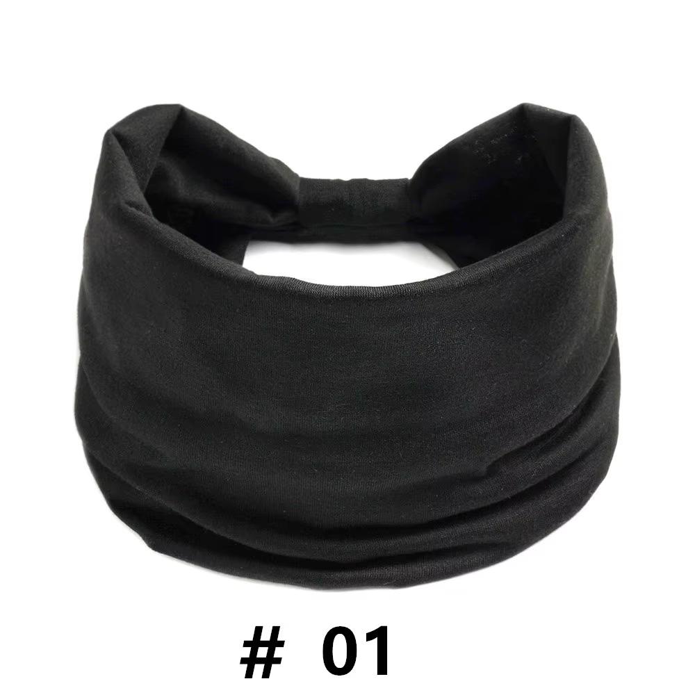 Bandeaux de sauna larges en coton pour femmes, bandeaux de sport élastiques, turban d'entraînement d