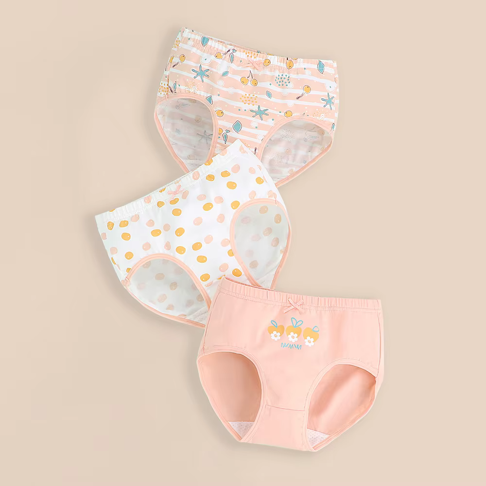 Lot de 3 culottes en coton pour jeunes filles, sous-vêtements pour étudiantes et adolescentes