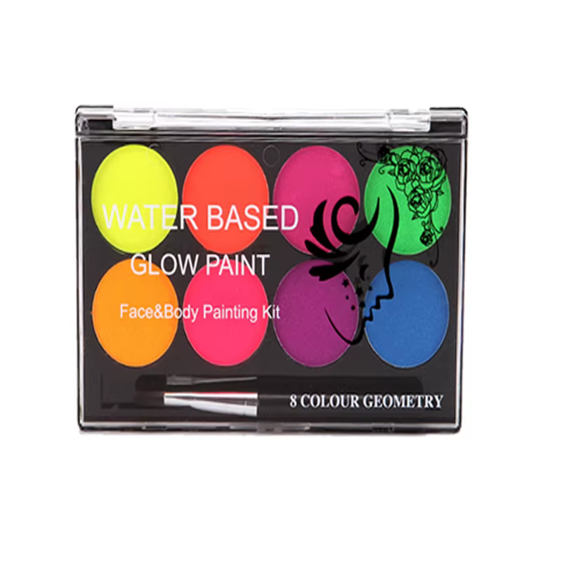 Peinture luminescente pour le visage et le corps, 8 couleurs, lueur UV fluorescente, déguisement de