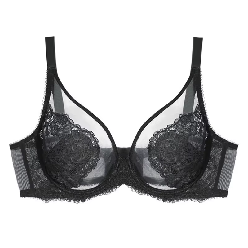 Soutien-gorge fin en dentelle pour femmes, Lingerie, bonnet complet, magnifiquement brodé, Anti-affa