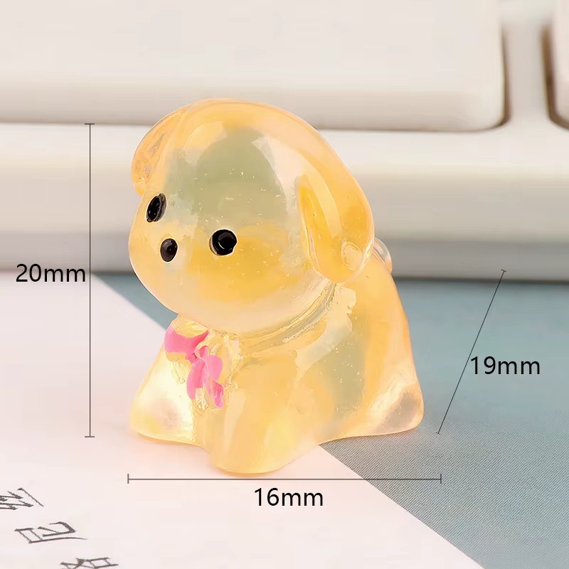 Figurines de chiots lumineux Kawaii, décorations artisanales pour la maison, jolis chiens qui brille