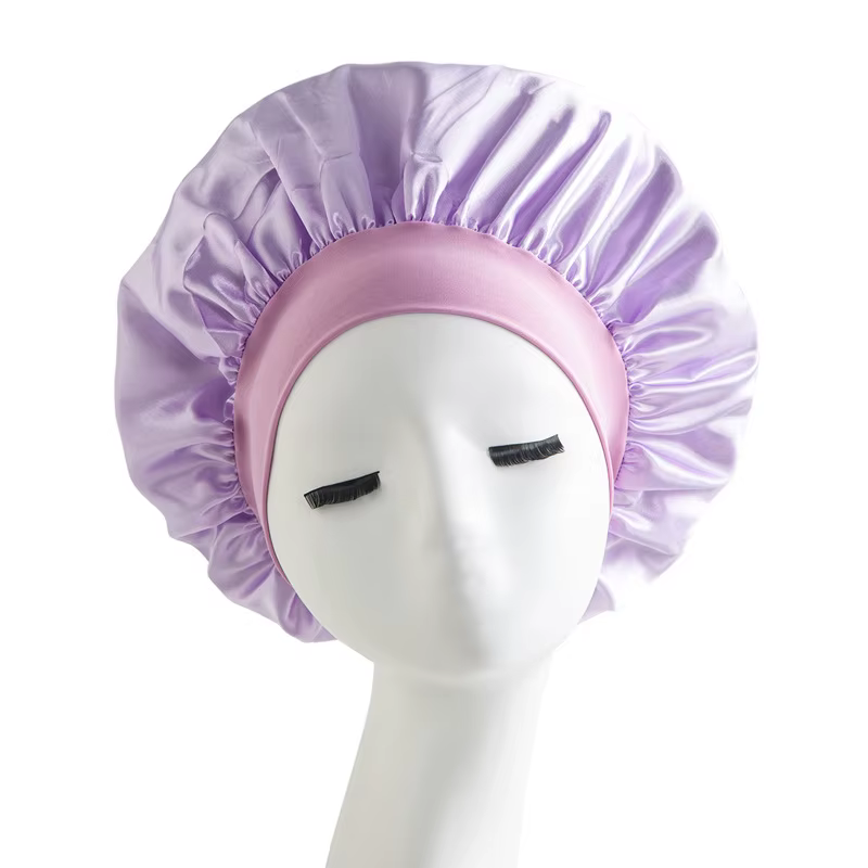 Chapeau de nuit en satin, tissu rond en soie, protège les cheveux, confort, chapeau de nuit anti-fri