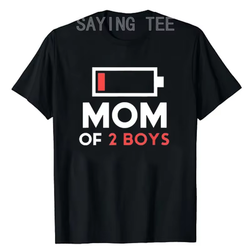 Maman de 2 garçons cadeau de fils fête des mères anniversaire femmes T-Shirt mode maman maman dire T